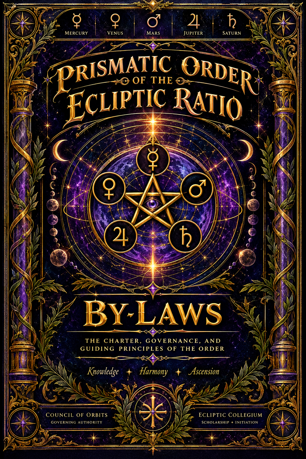 Original heraldic artwork of the Prismatic Order